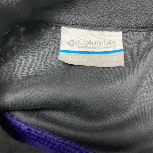Columbia Women's Color Block Purple/Black Fleece 1/4 Zip Up Jacket Size Large - Picture 9 of 11